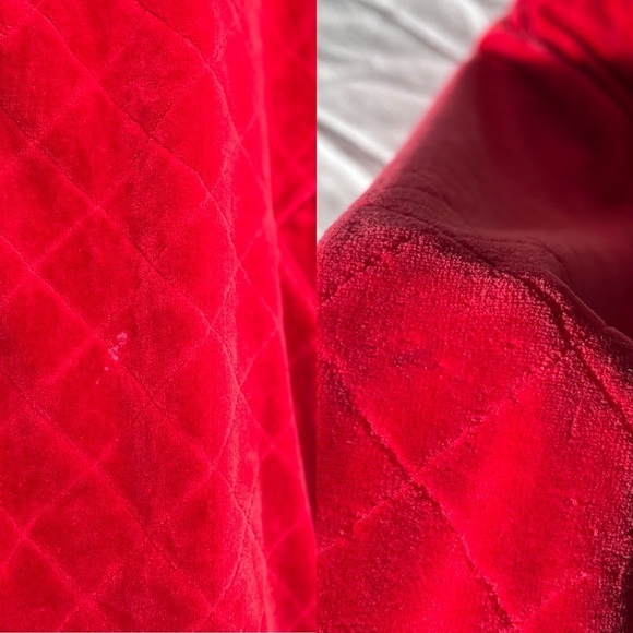 Vintage Quilted Velour Lingerie Nordstrom L Red Gold - Picture 16 of 16